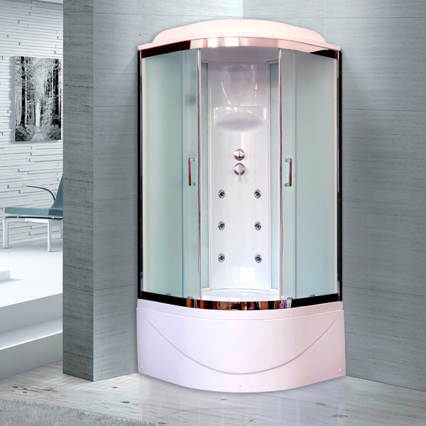 Душевая кабина Royal Bath ВК RB90BK3-WC-CH 90x90 фото