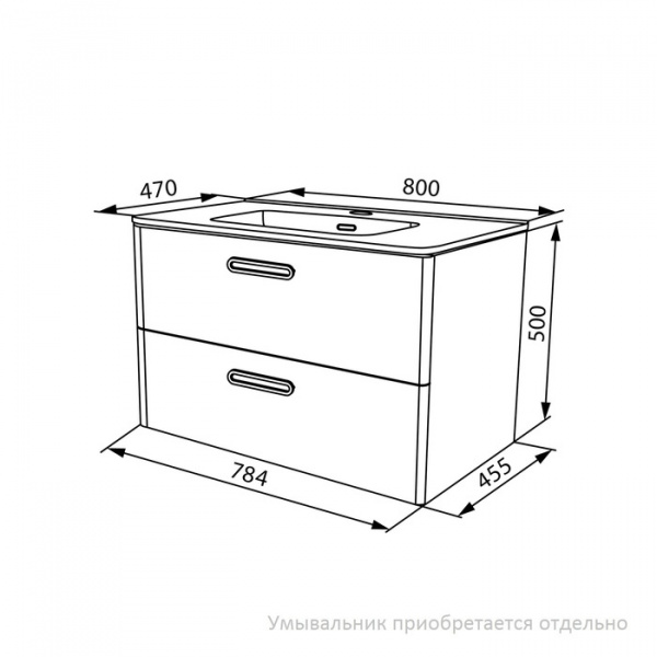 Тумба с раковиной Iddis Brick 80 см BRI80W0i95K фото