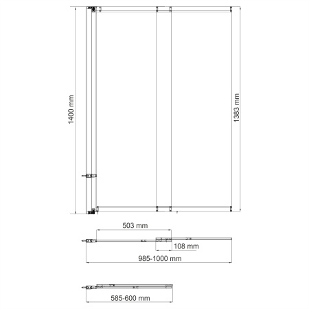 Стеклянная шторка на ванну WasserKRAFT Schunter 82S02-100 матовое золото фото