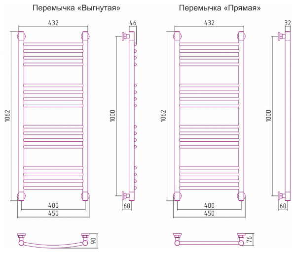 Водяной полотенцесушитель Сунержа Богема+ 100х40 00-0220-1040 фото