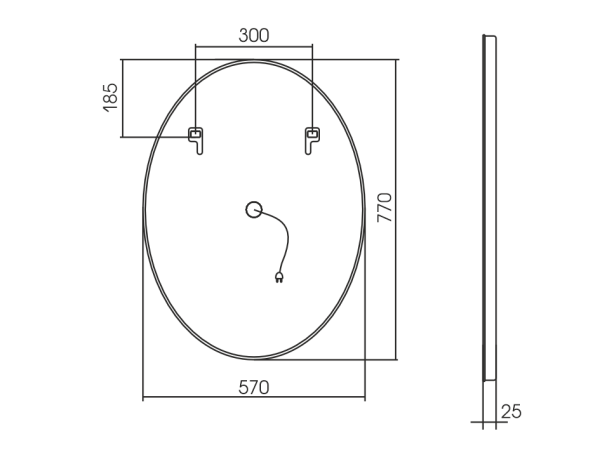 Зеркало с подсветкой Art&Max Carrara AM-Car-570-770-DS-F 57x77 фото