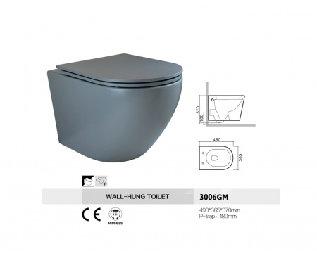 Унитаз подвесной Bronze de Luxe Scandi 3006-GM фото
