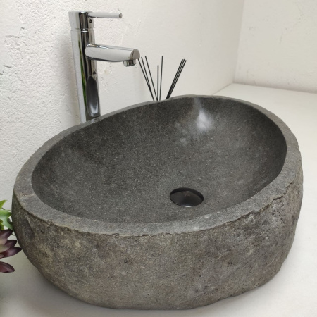 Накладная раковина из речного камня RS01238 (63*42*15) фото