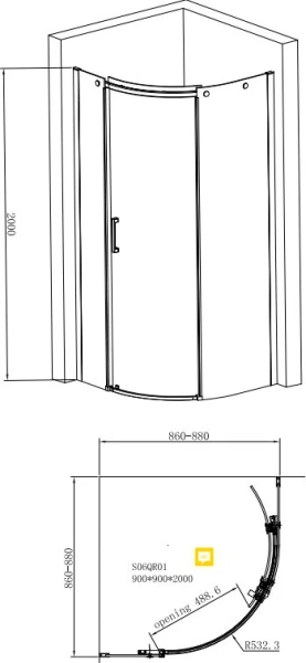 Душевой уголок Jacob Delafon Contra E22R90R-GA 90x90 L фото