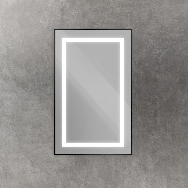 Зеркало с подсветкой и сенсорным выключателем BelBagno SPC-KRAFT-500-800-SENS-NERO 50x80 черное фото