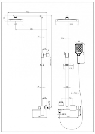 Душевая система Esbano BASCO (DS-XR) хром фото