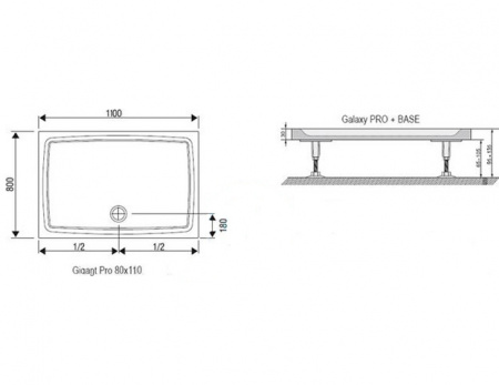Поддон Ravak Gigant Pro XA03D401010 110x80 фото