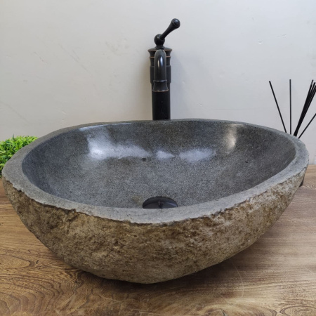 Накладная раковина из речного камня RS01169 (51*45*15) C20 фото