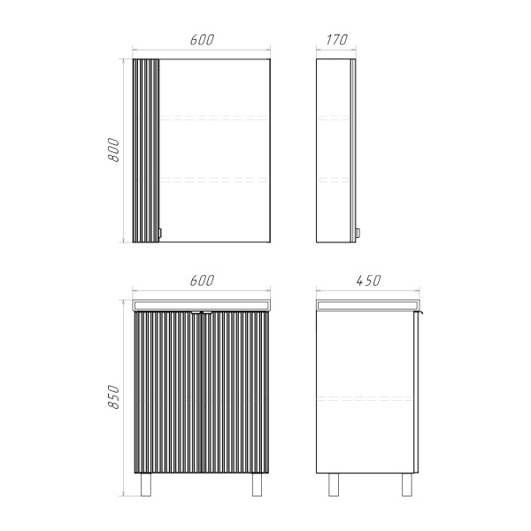 Тумба с раковиной Comforty Лима 60Н 00-00019240 антрацит фото
