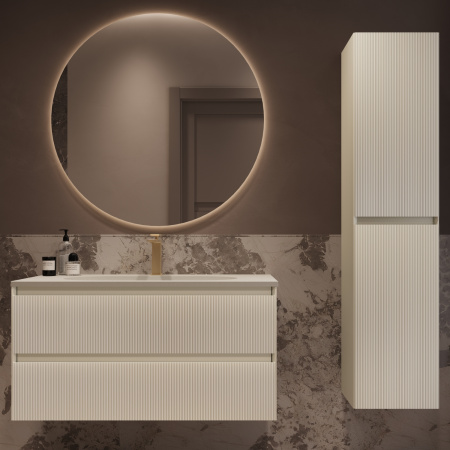 Тумба под раковину Vincea Welle 100 VMC-2WL100MBG M.Beige Soft-touch фото