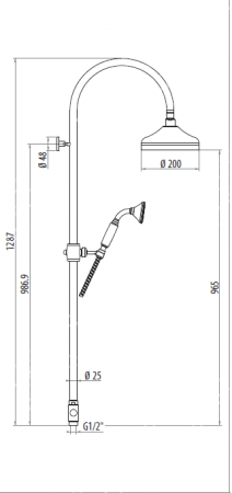 Душевая система (стойка) Gattoni Programma Doccia 4295/PDD0oro фото
