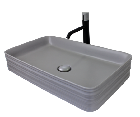 Накладная раковина Bronze de Luxe Trend 1363-MG	66x38 серая матовая фото