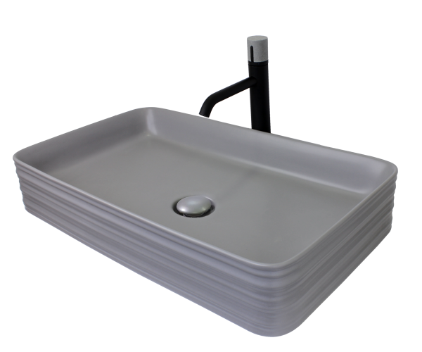 Накладная раковина Bronze de Luxe Trend 1363-MG	66x38 серая матовая фото