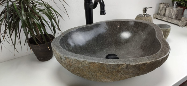 Накладная раковина из речного камня RS0859 (56*43*15) фото