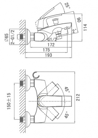 Смеситель для ванны с душем D&K Feuerbach Rhein DA1283201 фото