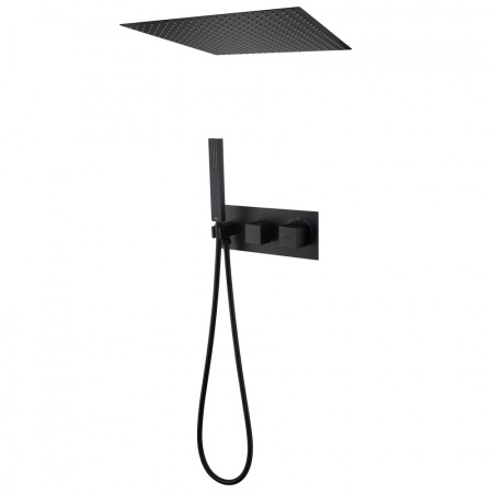 Душевая система скрытого монтажа с термостатом Abber Daheim AF8255B черная матовая фото