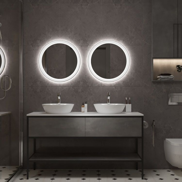 Зеркало с подсветкой Art&Max Napoli AM-Nap-600-DS-F-White 60x60 фото