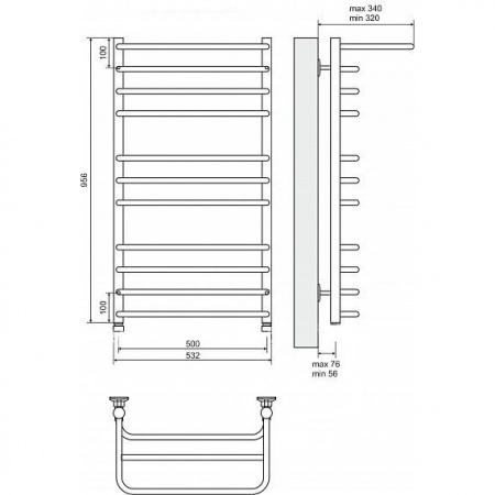 Полотенцесушитель электрический Terminus Полка П11 4660059921051 500х981 фото