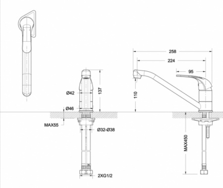 Смеситель для кухни Bravat Fit F7135188CP-RUS фото