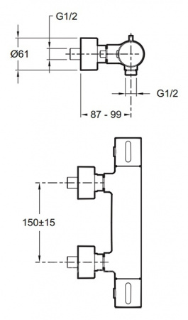 Термостатический смеситель для душа Jacob Delafon Cuff E37035-CP фото