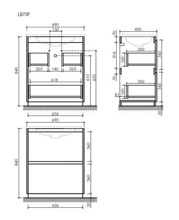 Тумба под раковину Sancos Libra Floor LB70FW белая фото