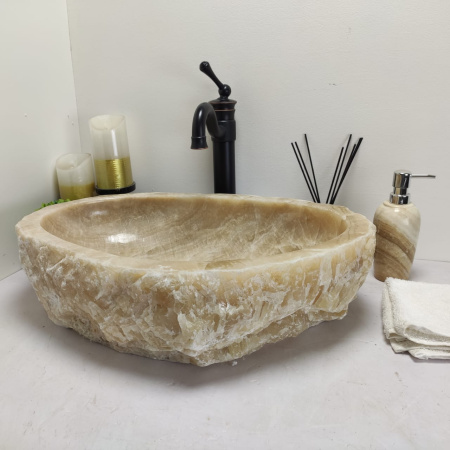 Накладная раковина из оникса Erozy Yellow EO-00559 (55*37*15см) фото