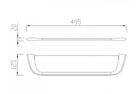 Полка стеклянная Abber Nord AA1555B черная матовая фото
