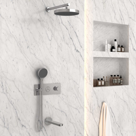 Душевая система скрытого монтажа с термостатом Vincea Inspire VSFW-432TI3CH хром фото