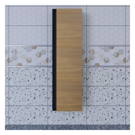 Шкаф-пенал Uperwood Barsa 293020545 черный/дуб сонома фото