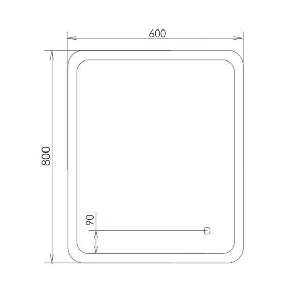 Зеркало Comforty Лотос-60 LED-подсветка, бесконтактный сенсор  00-00014244CF 60x80 фото