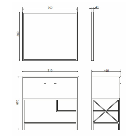 Зеркало Comforty Бредфорд-90 графит 00-00009954 фото