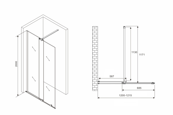 Душевая перегородка ABBER Komfort AG09120 120 см фото