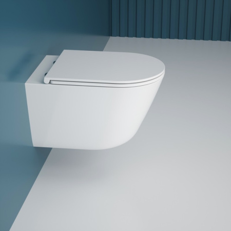 Подвесной унитаз безободковый Esbano CLAVEL-53T с сиденьем фото