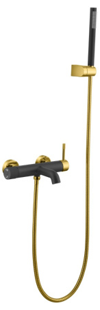 Смеситель для ванны с душем Boheme Uno 463-BG черный/золото фото