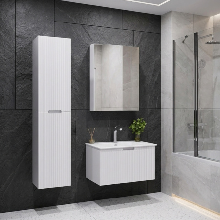 Тумба с раковиной Comfortу Муром-70П 00-00022457CF белая матовая фото