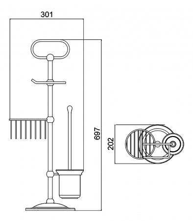 Стойка для туалета в ванную комнату Timo Nelson 160085/02 антик фото