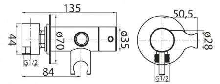 Смеситель для душа и гигенического душа Cezares CZR-DA1-02 фото