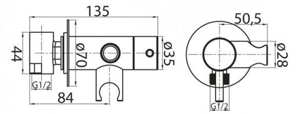 Смеситель для душа и гигенического душа Cezares CZR-DA1-02 фото