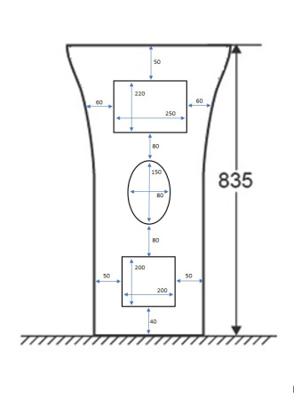 Напольная раковина Cerutti SPA Simona CT7832 48x42 фото