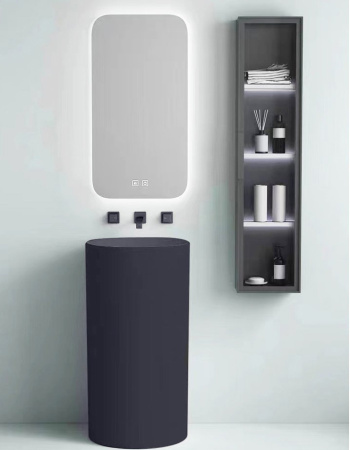 Напольная раковина SantiLine SL-4014MG 44,5x44,5 серая матовая фото