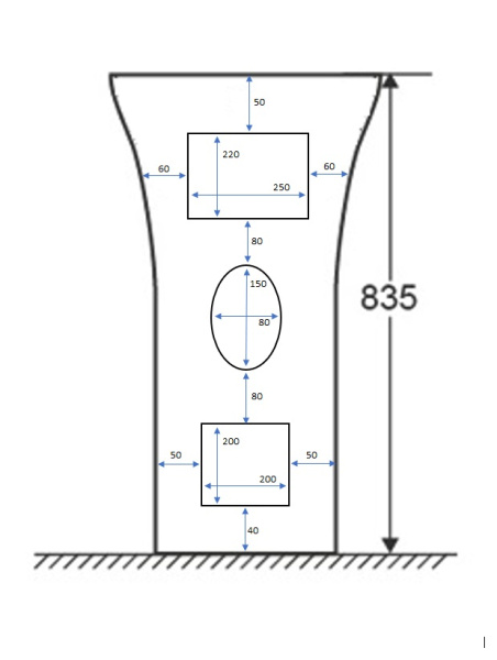 Напольная раковина Cerutti SPA Simona CT7832 48x42 фото