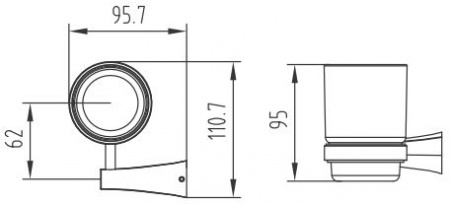 Стакан для зубных щеток подвесной Kaiser Konus KH-2025 фото