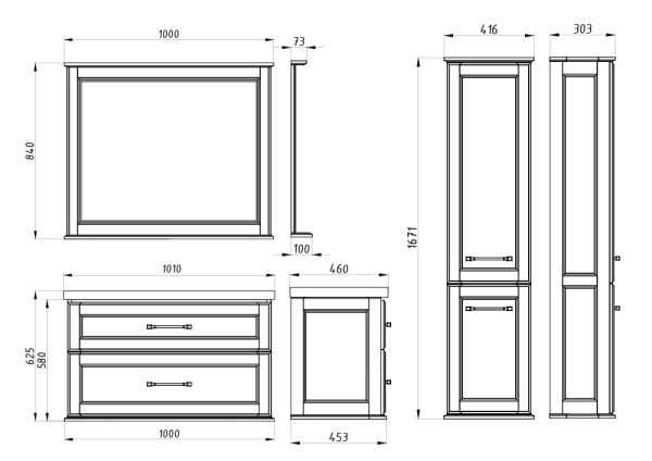 Зеркало ASB-Woodline Венеция 100 11941 фото