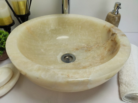 Накладная раковина из оникса Indo Bowl Yellow Small BO-00373 фото