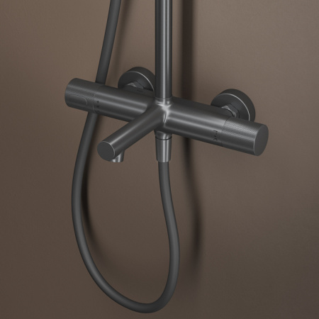 Душевая система с термостатом Iddis Duna DUNGMSTi06 графит матовый фото