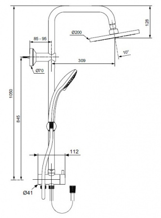 Душевая система (стойка) Ideal Standard Idealrain SoftEco A6281AA фото