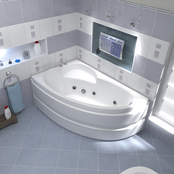 Ванна акриловая с гидромассажем Bas Сагра 160х100 L фото