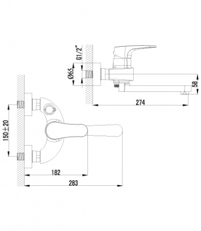 Смеситель для ванны с душем Lemark Shift LM4314C фото
