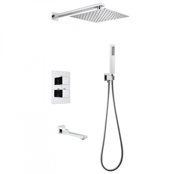 Душевая система скрытого монтажа с термостатом Abber Daheim AF8250 хром фото