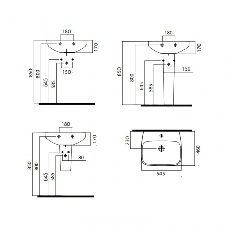 Подвесная раковина Am.Pm Inspire C504221WH 55 см фото
